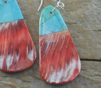 native american earrings turquoise and spiney shellb (2).jpg
